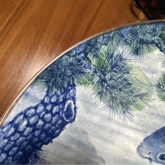 Sun Ceramics 12.5” Koi Fish Porcelain Charger Plate - Picture 6 of 6